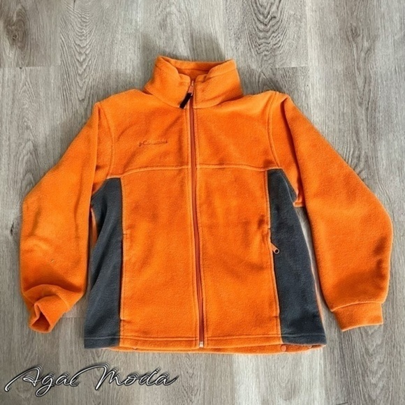 Columbia Orange Fleece Zip Up Jacket - Picture 1 of 13